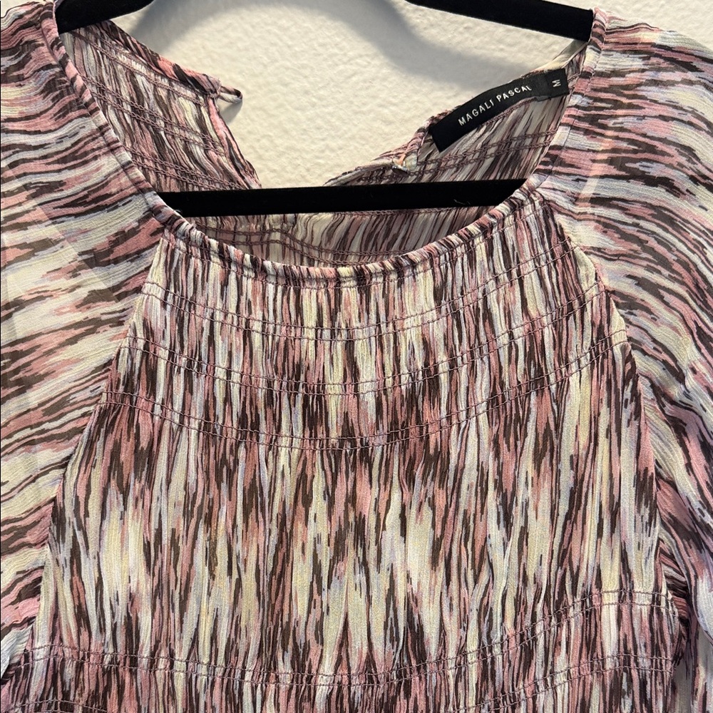 Magali Pascal Midi Shift Sleeve Patterned Dress - image 3